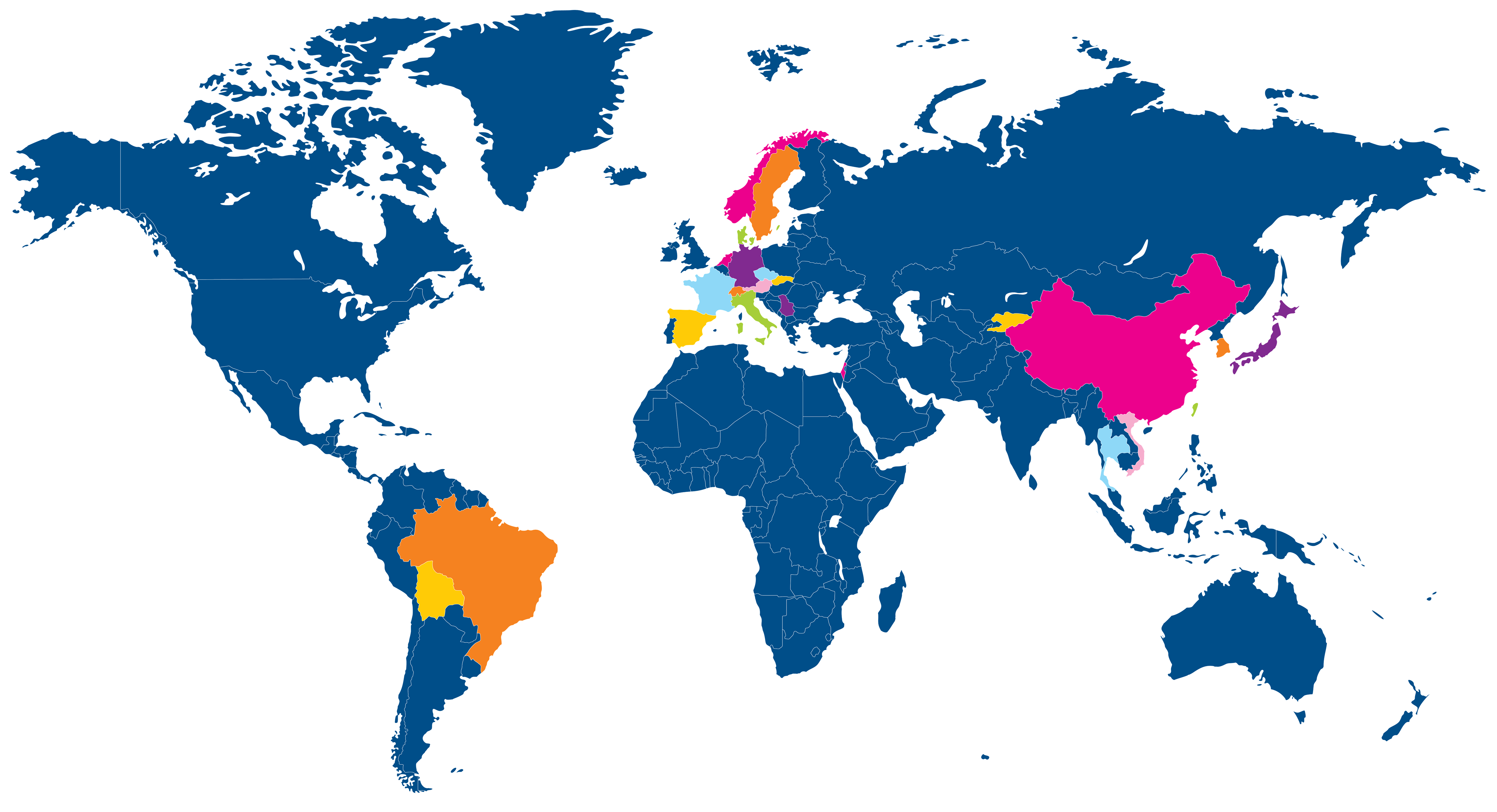 map of forieng exchange students