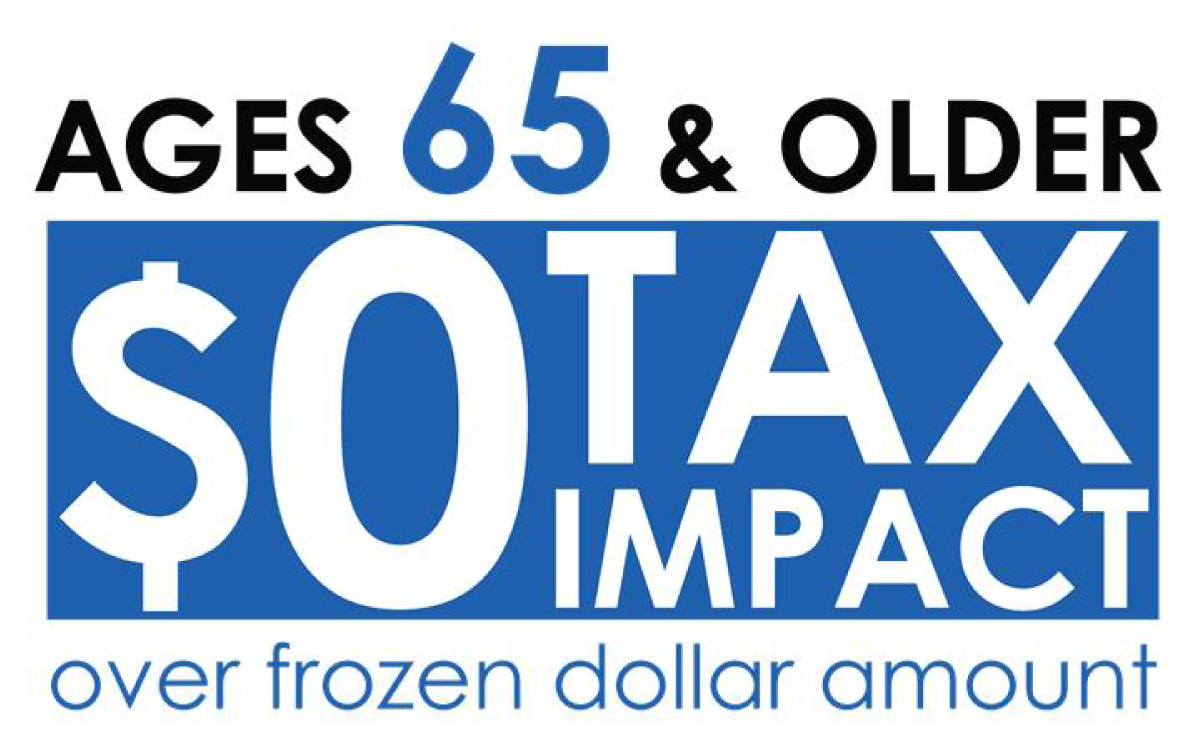Ages 65 & Older $0 Tax Impact over frozen dollar amount