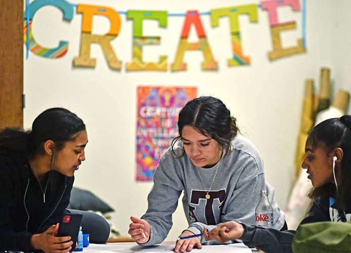 students working 