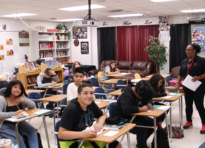 Student sitting in class