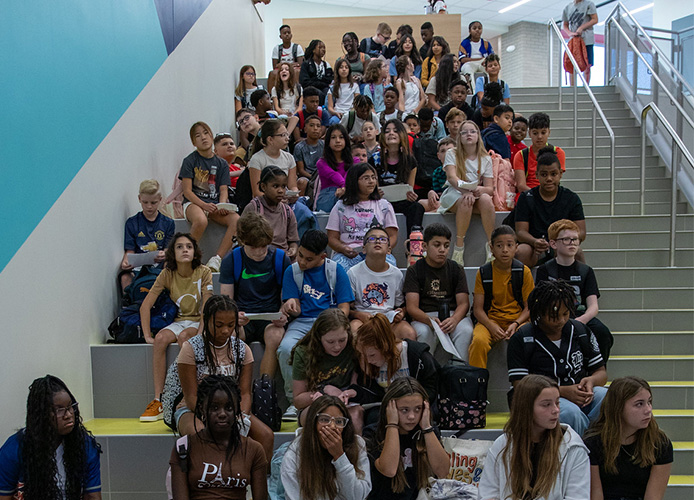 Students sitting 