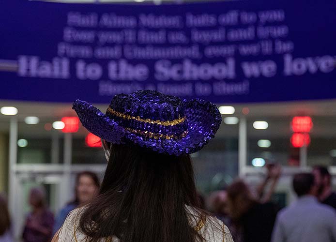 Student wearing hat