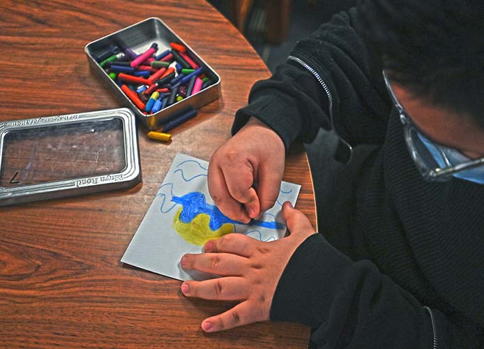 student drawing