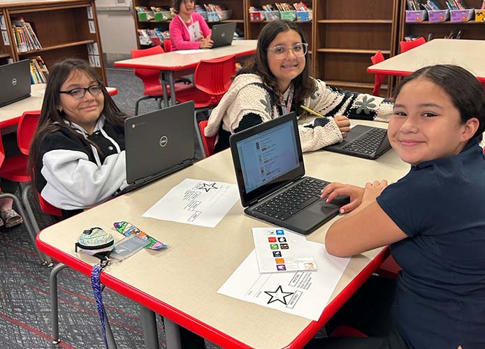 Students working in a classroom