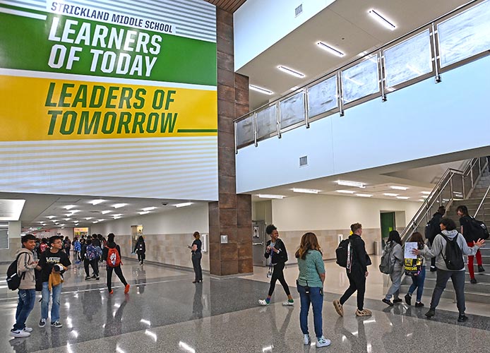Students in hall way 