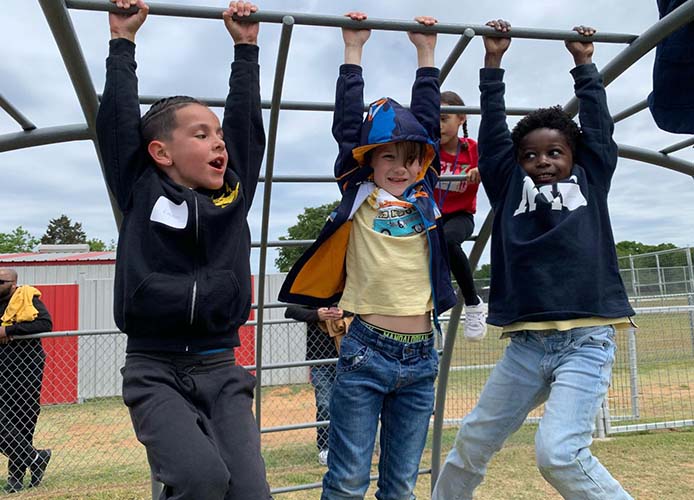 Children playing on a playground