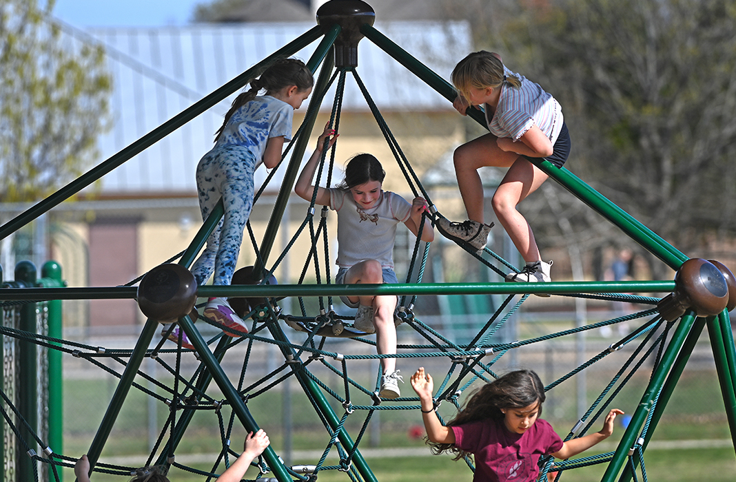kids playing on a playground